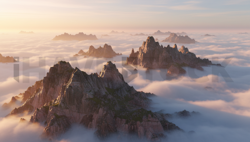 Rocky Peaks Above The Clouds   Mountains & Valleys N&L VAL 0037