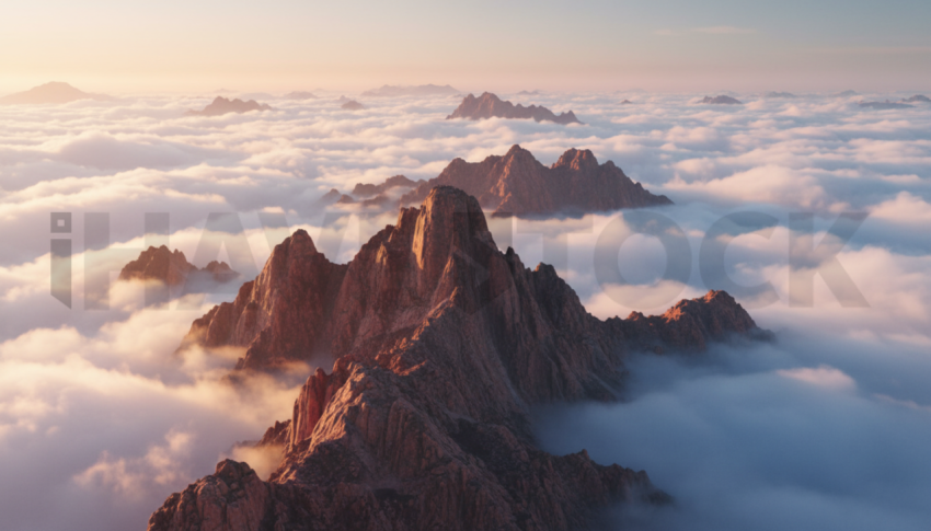 Rocky Peaks Above The Clouds   Mountains & Valleys N&L VAL 0041