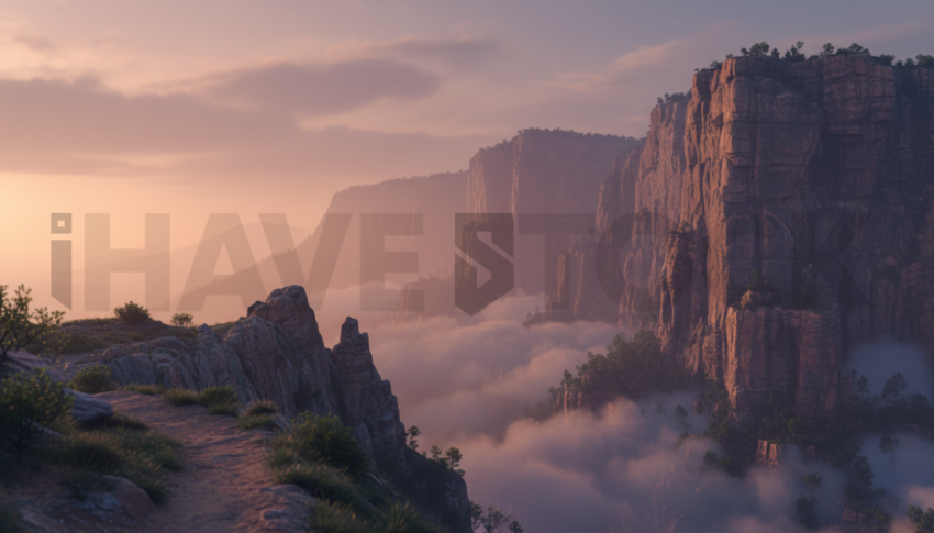 Steep Cliffs At Dusk   Mountains & Valleys N&L VAL 0040