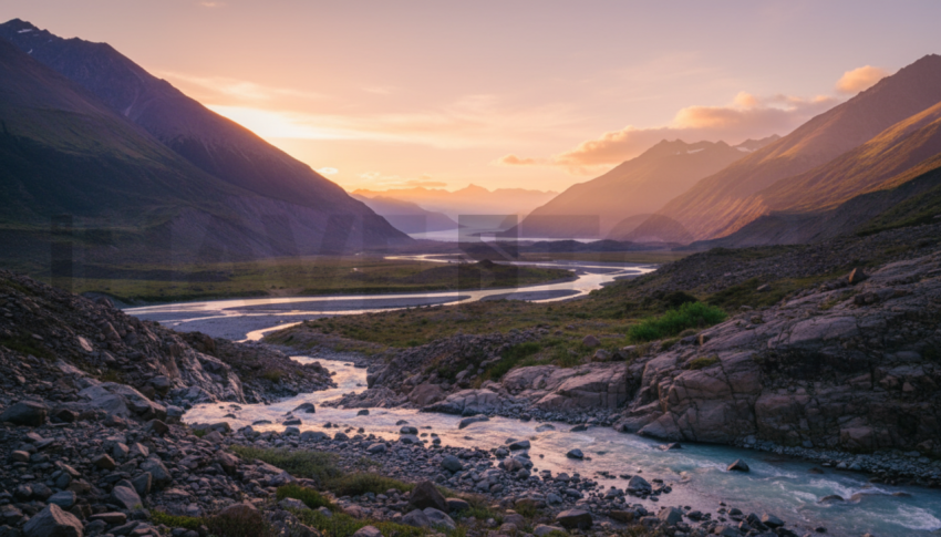 Glacial Valley Landscape   Mountains & Valleys N&L VAL 0034