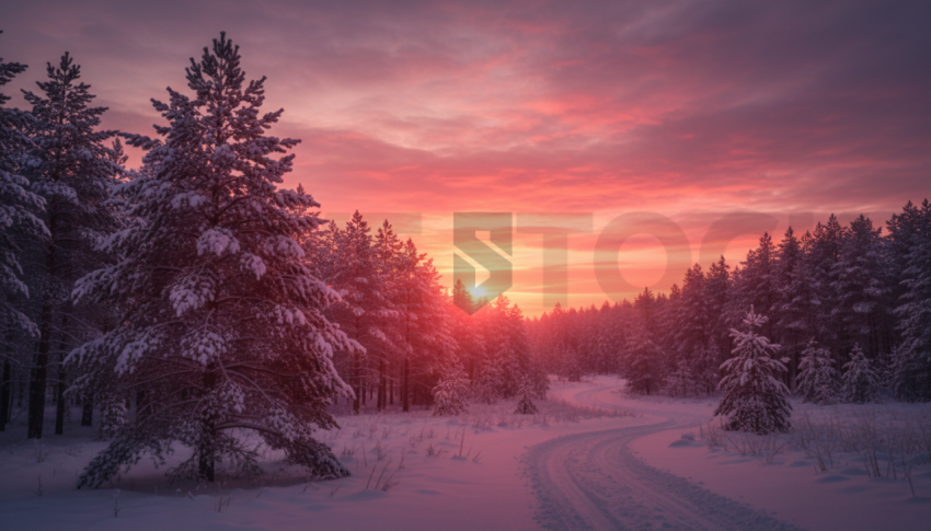 Snowy Pine Forest   Winter & Snow N&L SNW 0007