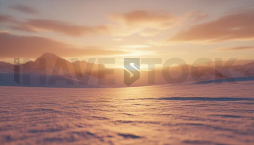 Sunset Light On Snowfield   Winter & Snow N&L SNW 0012