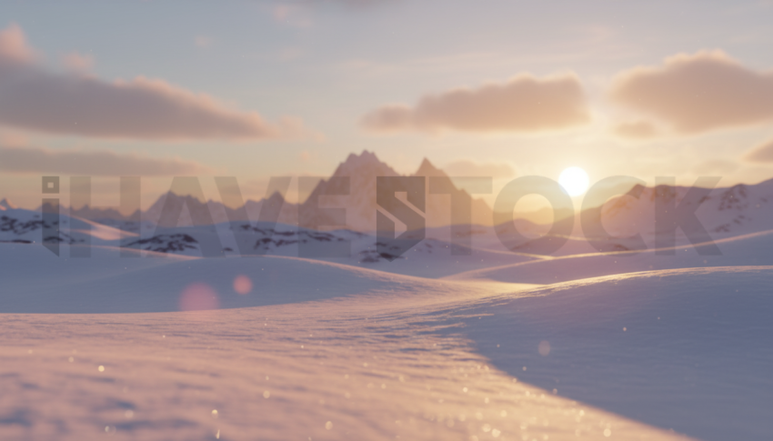 Sunset Light On Snowfield   Winter & Snow N&L SNW 0060