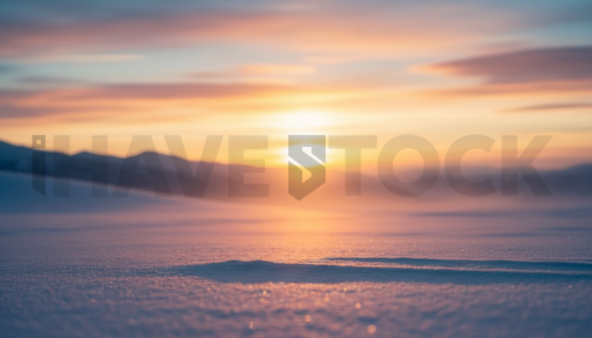 Sunset Light On Snowfield   Winter & Snow N&L SNW 0081