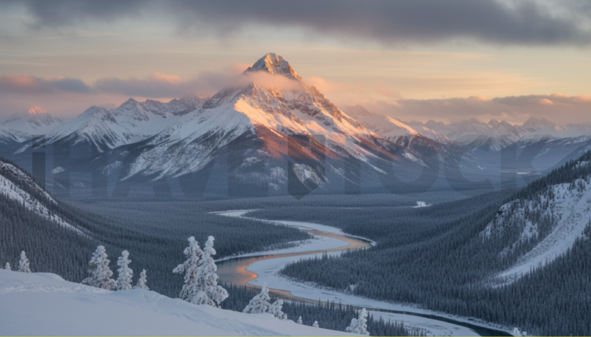 Winter Mountain Peak   Winter & Snow N&L SNW 0019