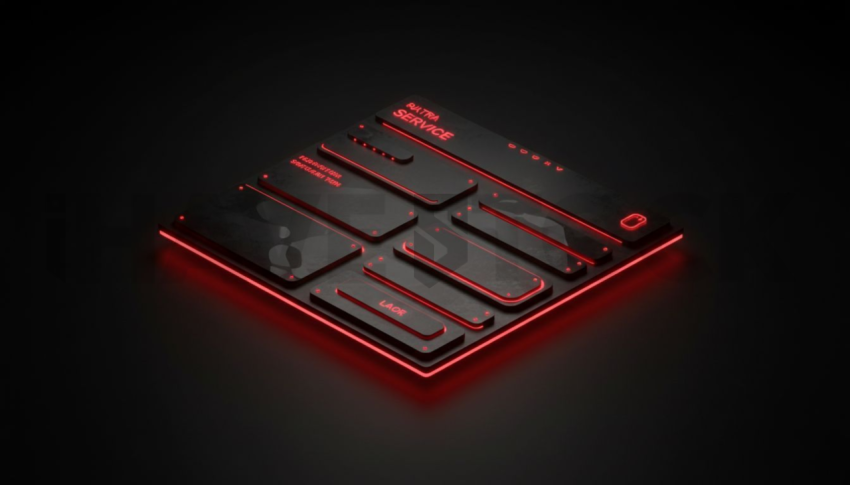 Service Description Card Red Neon Medium Glow Dark UI Card 2025 – 8K