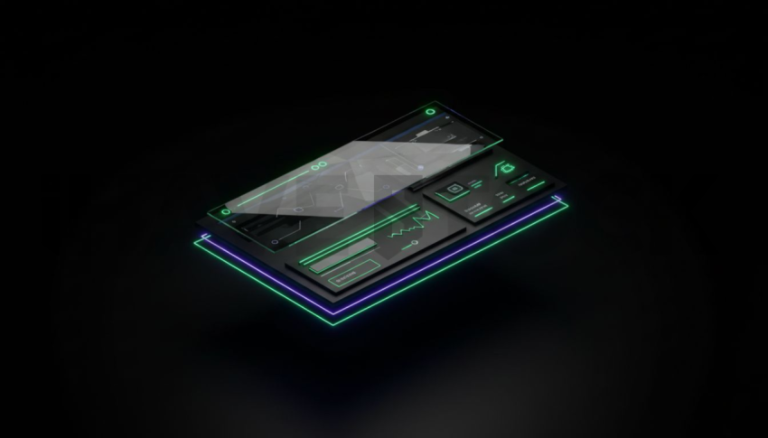Stats Overview Card Emerald Strong Glow Dark UI Card 2025 – 8K