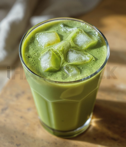 Iced Matcha Latte In Glass FOD D&S 3472