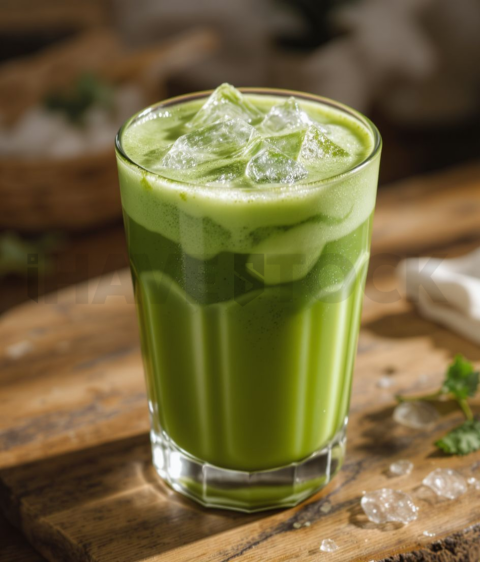 Iced Matcha Latte In Glass FOD D&S 3650