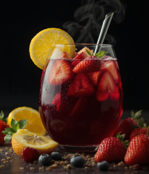 Sangria With Fruit  Studio Softbox Macro Detail FOD D&S 3992