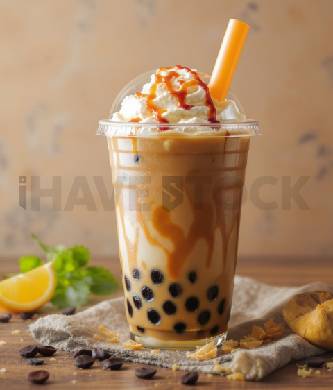 Taro Bubble Tea  Diffused Morning Light Tabletop Scene FOD D&S 3539