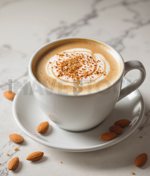 Almond Milk Latte  Studio Softbox Three Quarter Angle FOD D&S 4651