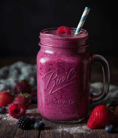 Berry Smoothie In Mason Jar FOD D&S 4778