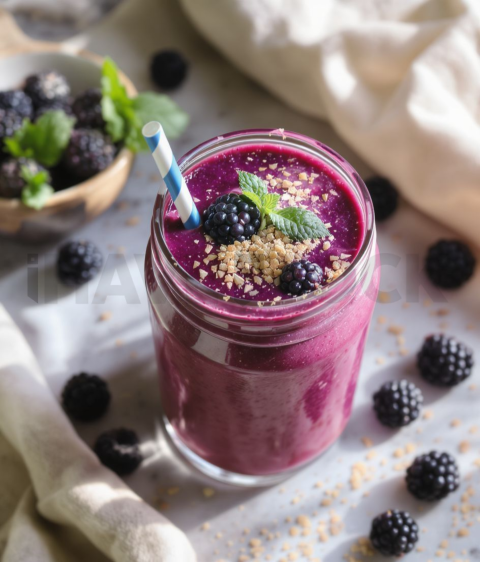 Blackberry Smoothie  Natural Window Light Overhead FOD D&S 4773