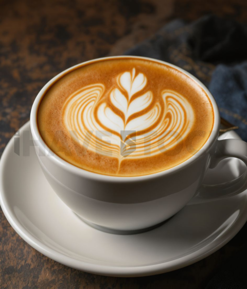 Cappuccino With Latte Art  Studio Softbox Macro Detail FOD D&S 4530