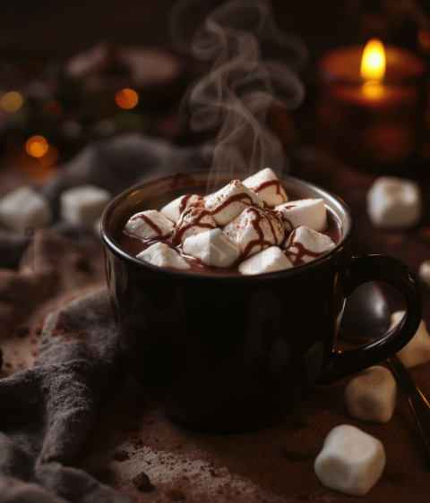 Hot Chocolate With Marshmallows  Moody Twilight Macro Detail FOD D&S 4740