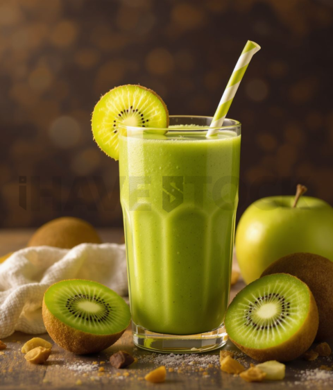 Kiwi Apple Smoothie  Soft Golden Hour Three Quarter Angle FOD D&S 4206