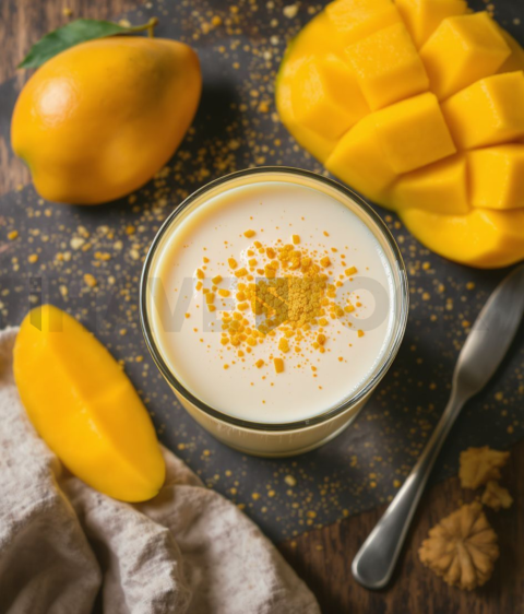 Mango Lassi Yogurt Drink  Studio Softbox Macro Detail FOD D&S 4589