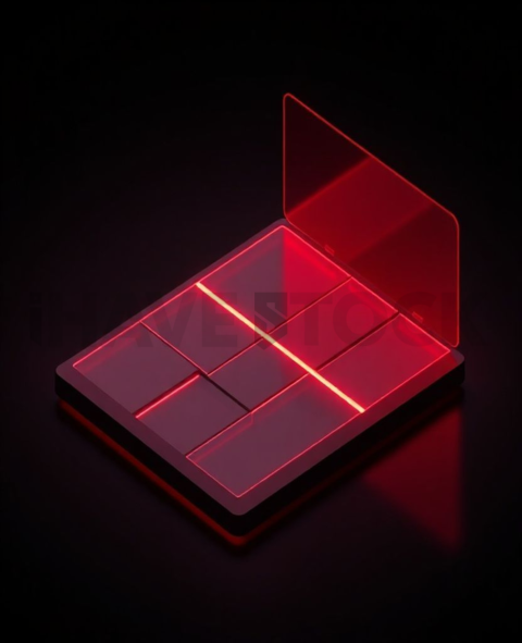 Plan Comparison Card Red Neon Medium Glow Dark UI Card 2025 – 8K