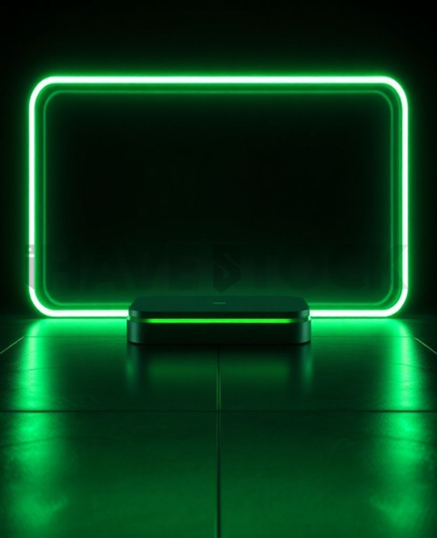 Product Showcase Card Green Neon Medium Glow Dark UI Card 2025 – 8K