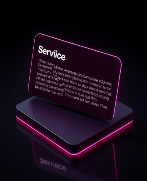 Service Description Card Magenta Strong Glow Dark UI Card 2025 – 8K