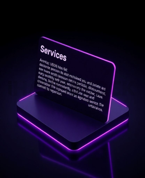 Service Description Card Purple Medium Glow Dark UI Card 2025 – 8K