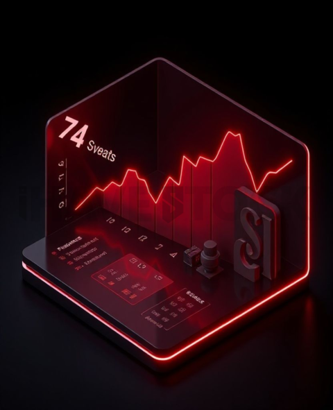 Stats Overview Card Red Neon Soft Glow Dark UI Card 2025 – 8K