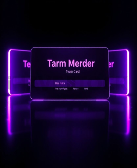 Team Member Card Purple Strong Glow Dark UI Card 2025 – 8K
