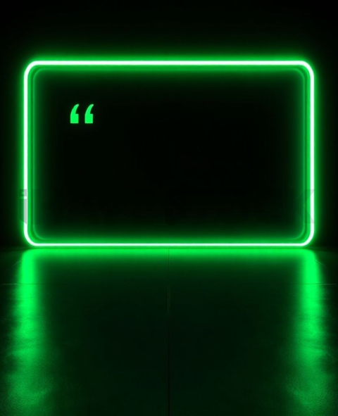 Testimonial Card Green Neon Strong Glow Dark UI Card 2025 – 8K