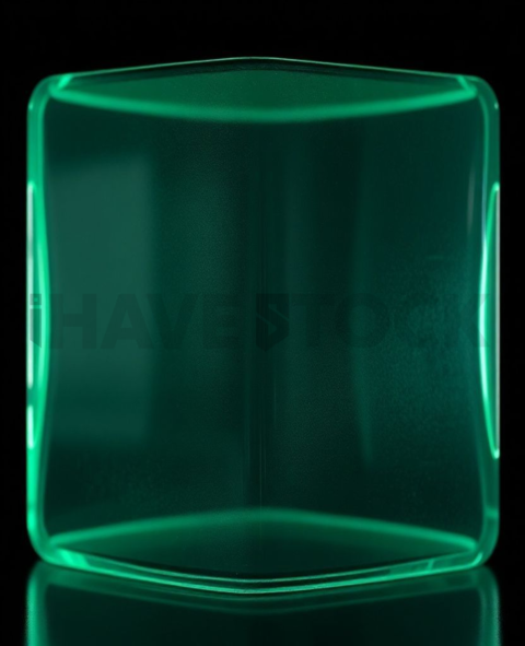 Translucent Glass Overlay Green Neon Medium Glow Dark Glassmorphism Element 2025 – 8K