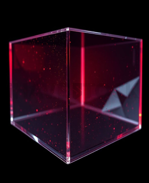 Translucent Glass Overlay Red Neon Ultra Glow Dark Glassmorphism Element 2025 – 8K