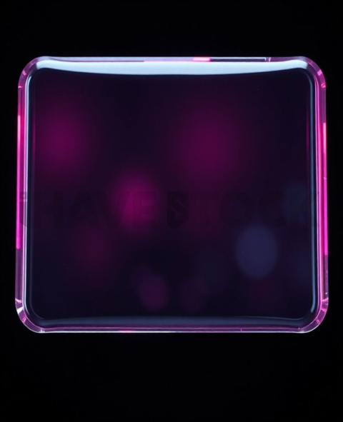 Blurred Glass Widget Magenta Medium Glow Dark Glassmorphism Element 2025 – 8K