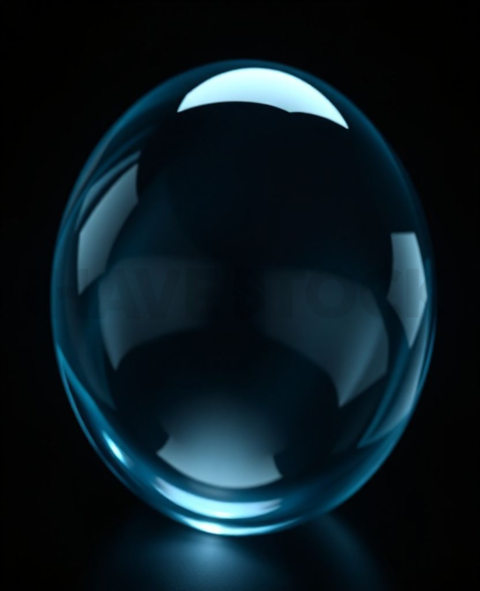 Circular Glass Orb Cyan Subtle Glow Dark Glassmorphism Element 2025 – 8K