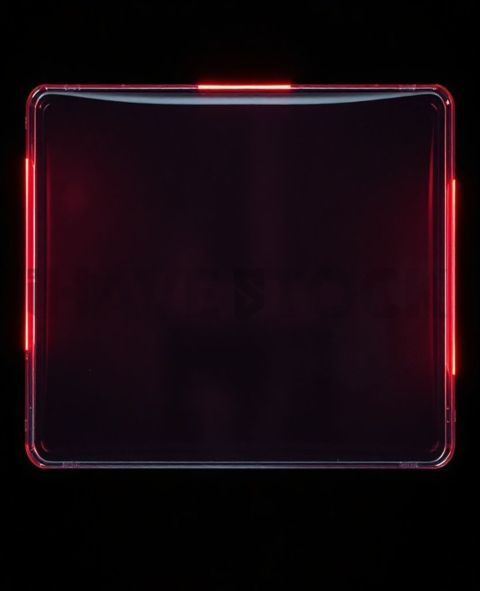 Glass Panel Card Red Neon Medium Glow Dark Glassmorphism Element 2025 – 8K