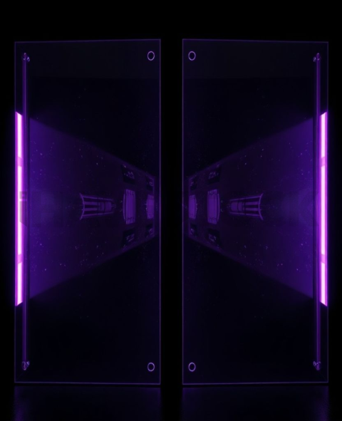 Glass Panel Divider Purple Ultra Glow Dark Glassmorphism Element 2025 – 8K