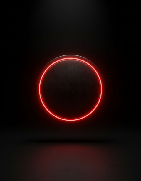 Floating CTA Action Button Red Neon Medium Glow Dark CTA Button 2025 – 8K UI Element