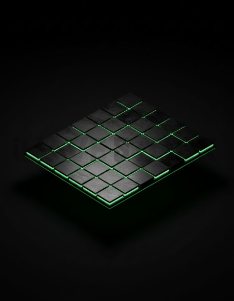 Benefits Grid Card Green Neon Ultra Glow Dark UI Card 2025 – 8K