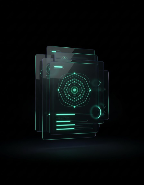 Stats Overview Card Emerald Soft Glow Dark UI Card 2025 – 8K