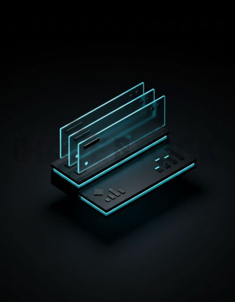 Stats Overview Card Cyan Ultra Glow Dark UI Card 2025 – 8K