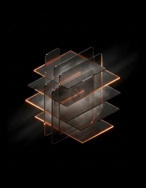 Translucent Glass Overlay Amber Ultra Glow Dark Glassmorphism Element 2025 – 8K