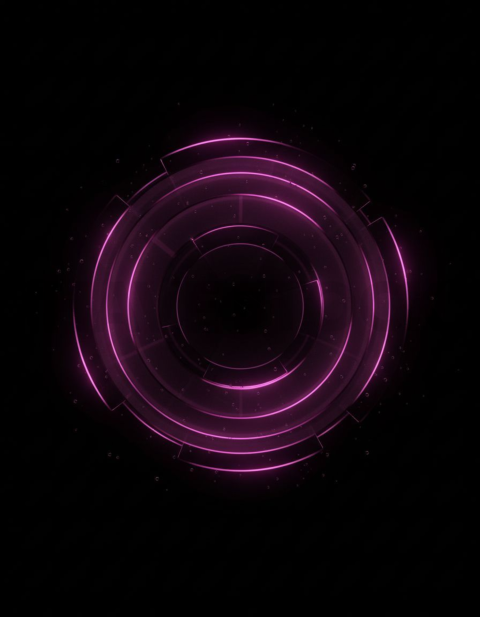 Circular Glass Orb Magenta Ultra Glow Dark Glassmorphism Element 2025 – 8K