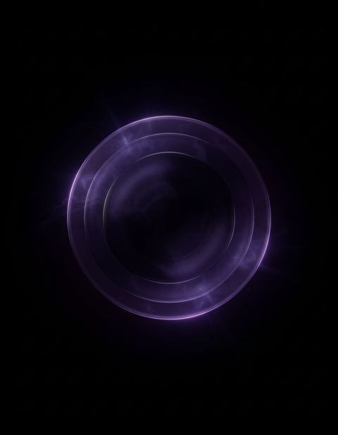 Circular Glass Orb Purple Subtle Glow Dark Glassmorphism Element 2025 – 8K