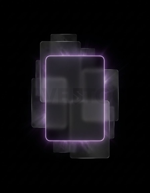 Glass Panel Card Purple Subtle Glow Dark Glassmorphism Element 2025 – 8K