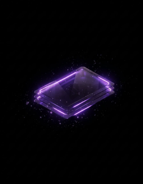 Glass Panel Card Purple Ultra Glow Dark Glassmorphism Element 2025 – 8K
