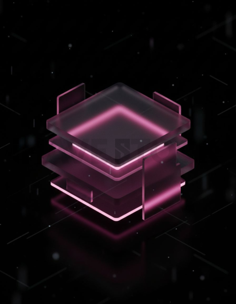 Glassmorphism UI Block Magenta Medium Glow Dark Glassmorphism Element 2025 – 8K