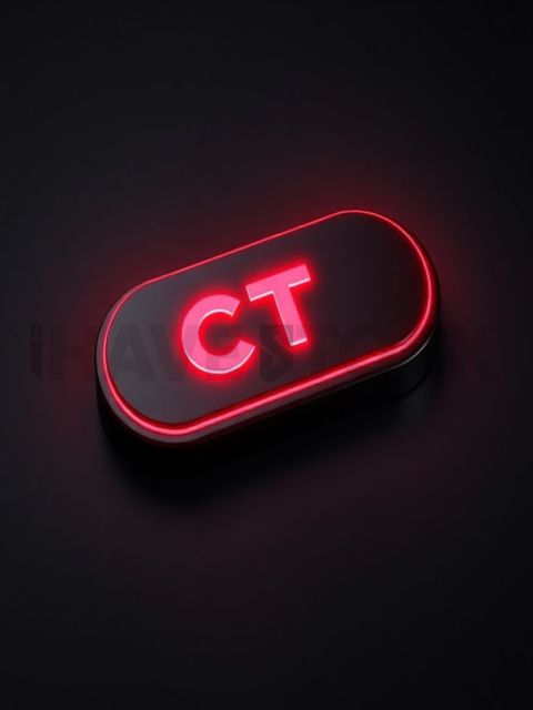 3D Depth CTA Button Red Neon Medium Glow Dark CTA Button 2025 – 8K UI Element