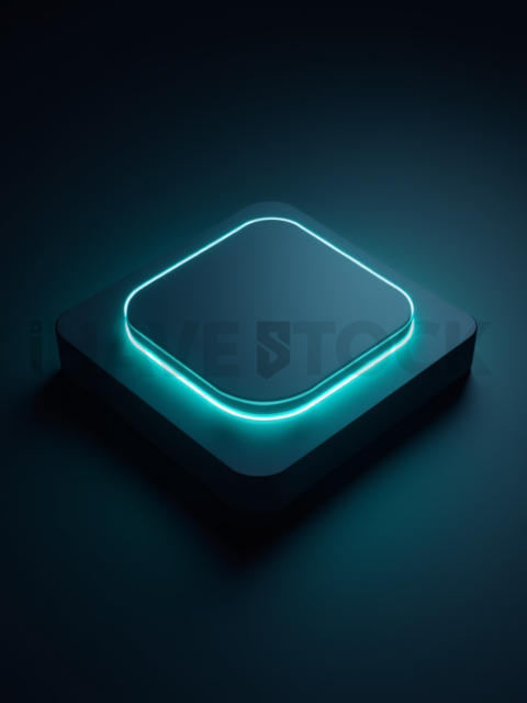 Floating CTA Action Button Cyan Medium Glow Dark CTA Button 2025 – 8K UI Element