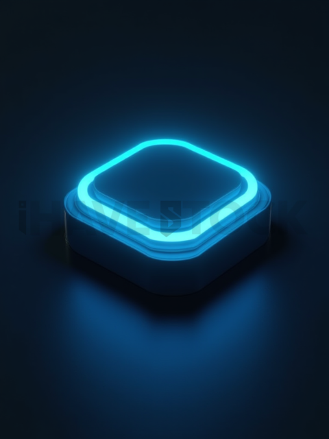 Holographic CTA Button Cyan Ultra Intense Glow Dark CTA Button 2025 – 8K UI Element