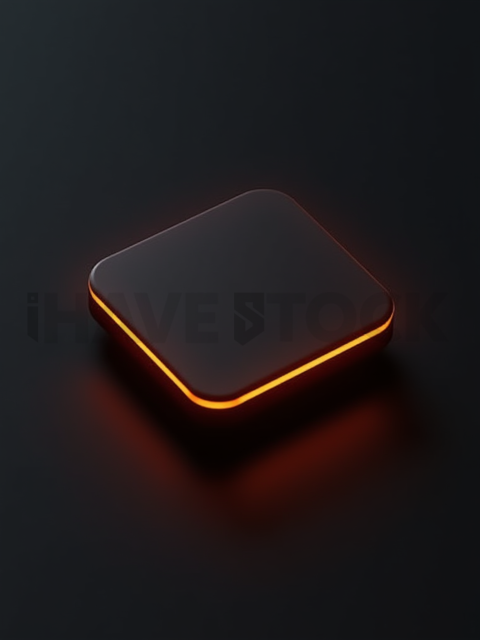 Minimal Outline CTA Button Amber Medium Glow Dark CTA Button 2025 – 8K UI Element