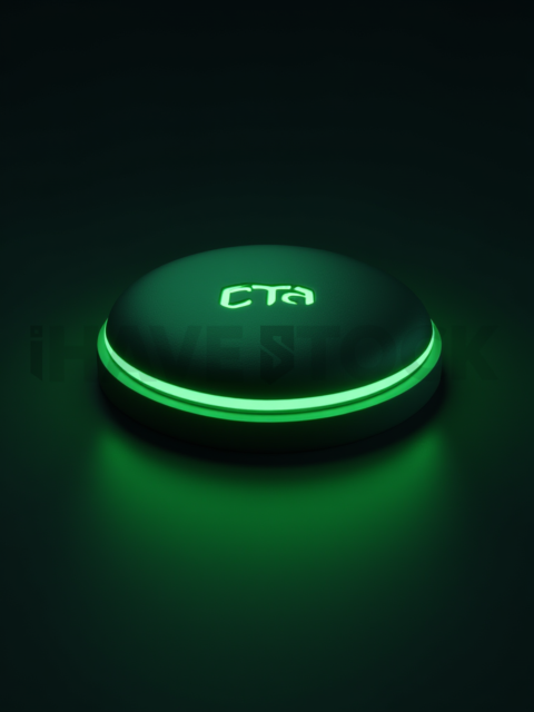 Rounded CTA Button Green Neon Strong Glow Dark CTA Button 2025 – 8K UI Element